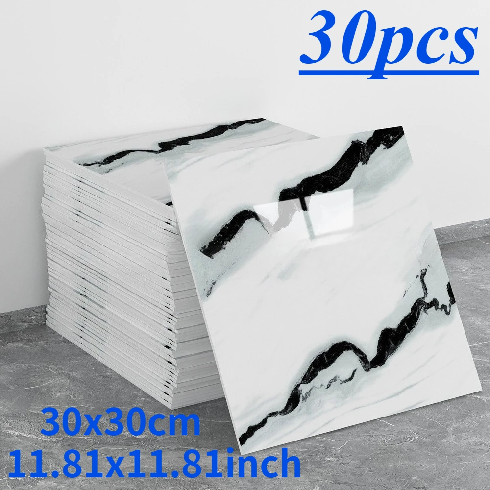 Peel and Stick Floor Tile Stickers Waterproof Vinyl Flooring Marble Vinyl Tiles for Kitchen Bedroom Laminate Flooring Bathroom